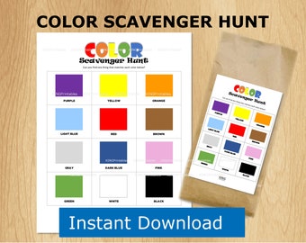 Color Scavenger Hunt, Preschool Matching Game (PDF Pattern)