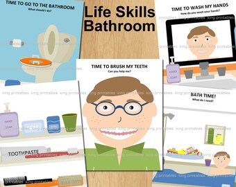 Bathroom Routine Busy Binder, Life Skills Practice (Digital Download)
