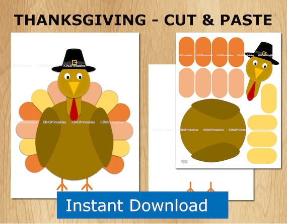 Thanksgiving Craft Printable Preschool DIY Turkey