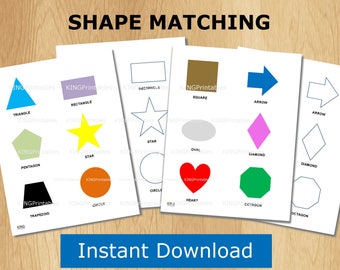 Shape Puzzle, Color Sorting, Toddler Learning Printable, File Folder Games, Printable Busy Binder, Educational Toy, Quiet Book