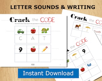 Beginning Sounds, Kindergarten Worksheets, Homeschool Printable, Emerging Reader, Road Trip Activities, Quiet Time Downloadable