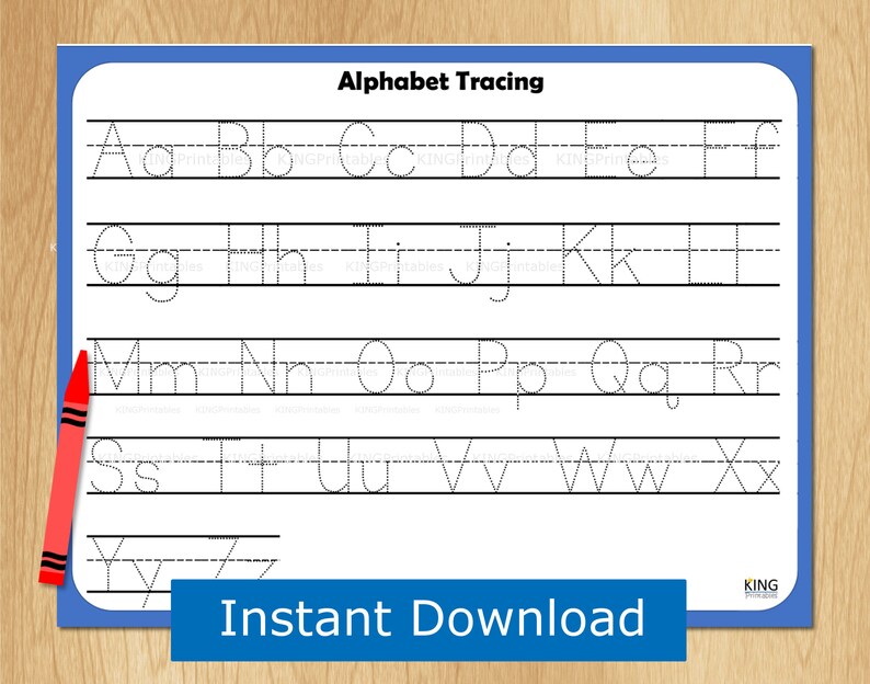 alphabet letter tracing printable pencil control abc writing etsy