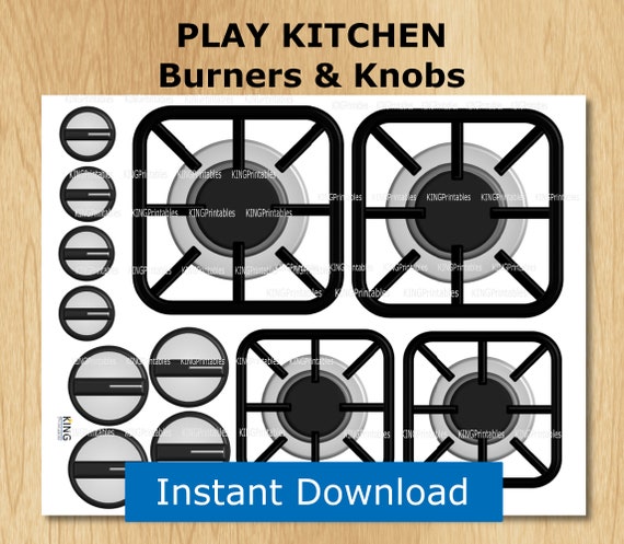 Printable Stove Burners, Play Kitchen Accessories, Toddler Pretend