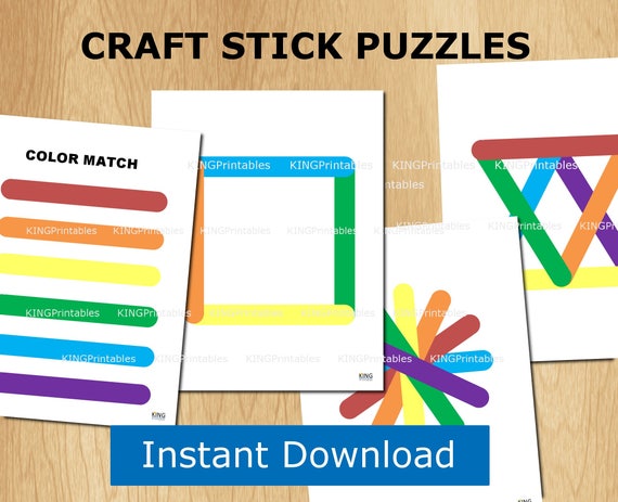 Printable Busy Book 12 Pages Craft Sticks Educational