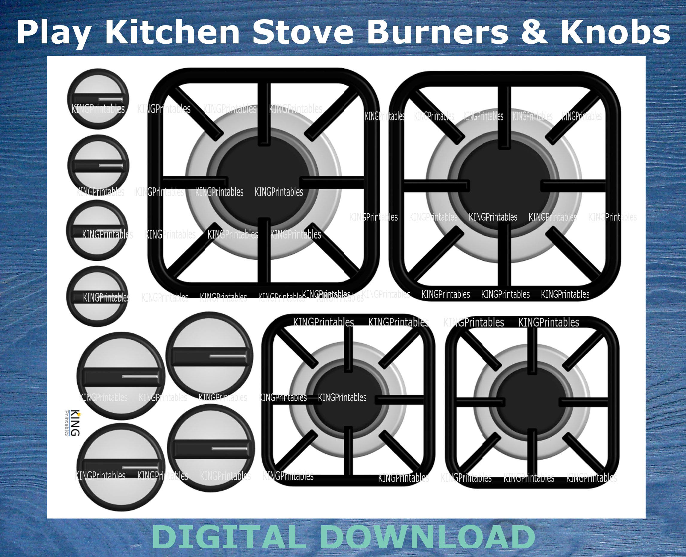 Printable Stove Burners Play Kitchen Accessories DIY Stove Parts 