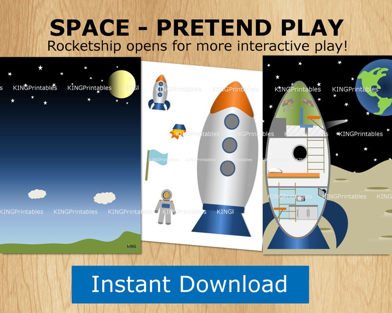 Astronaut Printable, Rocket Ship, Space Themed Party Favors, Busy Book ...