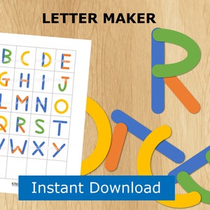 ABC パズル、幼稚園向け印刷物、アルファベット文字ビルダー、ファイル フォルダー アクティビティ、大文字、子供向けワークシート、教育玩具