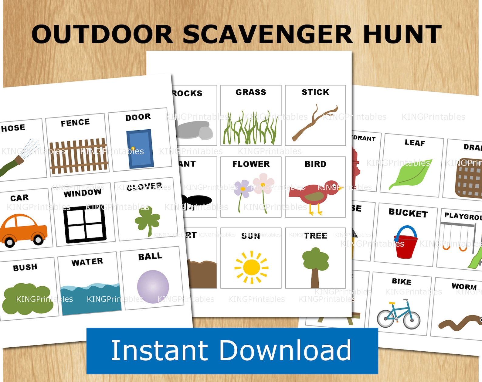 Kid Outdoor Scavenger Hunt Printables