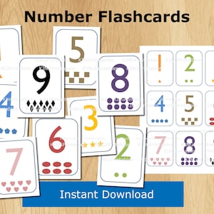 Tarjetas flash numéricas imprimibles, juguetes educativos para niños pequeños, regalo de bricolaje para niños de 2 años, póster de aprendizaje, rompecabezas de formas