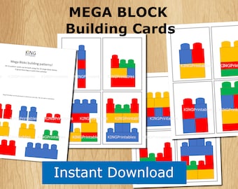 Toddler Busy Bag Activities, Preschool Puzzles, Mega Blok Building Templates, Educational Printables, Teletherapy Games for Kids