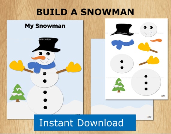 Build a Snowman Activity Sheet Winter Homeschool Activity