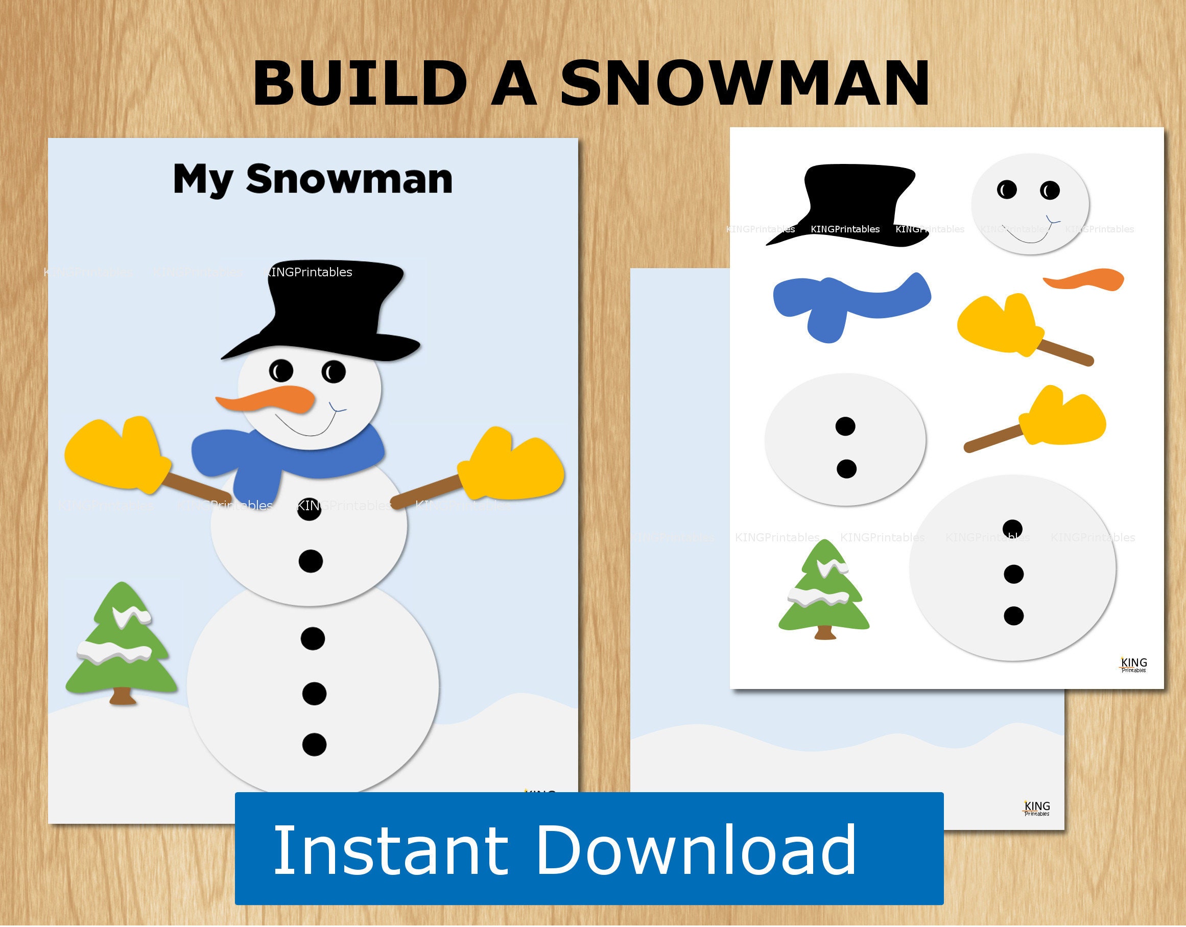 Snowman Craft Winter Activity Sheet Preschool Printable - Etsy
