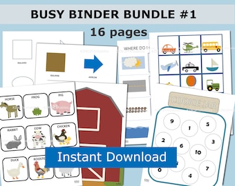 Toddler Busy Book, Learning Activities, Color Matching, Shapes (Printable)