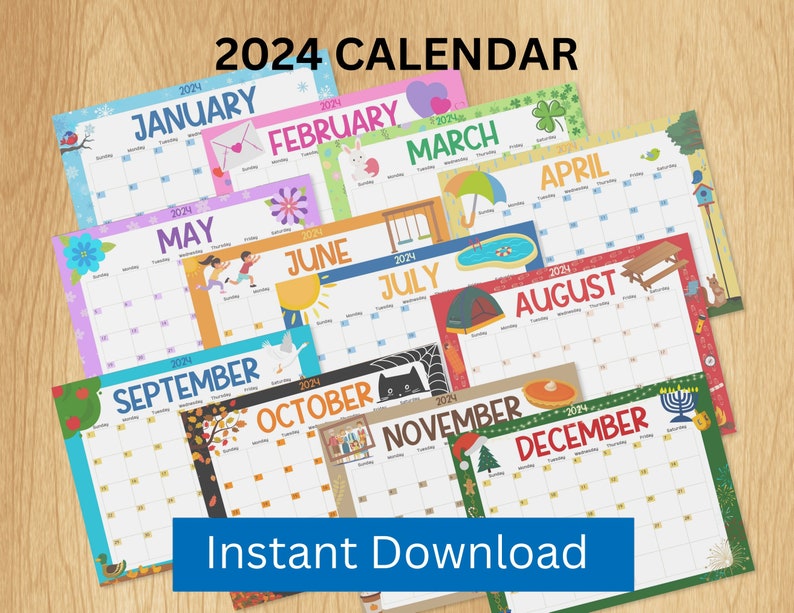 Printable 2024 Calendar Kids Calendars - Il 794xN.5598546451 Afu6 