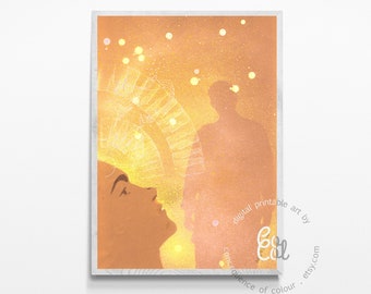 Mixed media printable wall art depicting hope