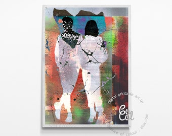 Printable wall art depicting a relationship succeeding against all odds