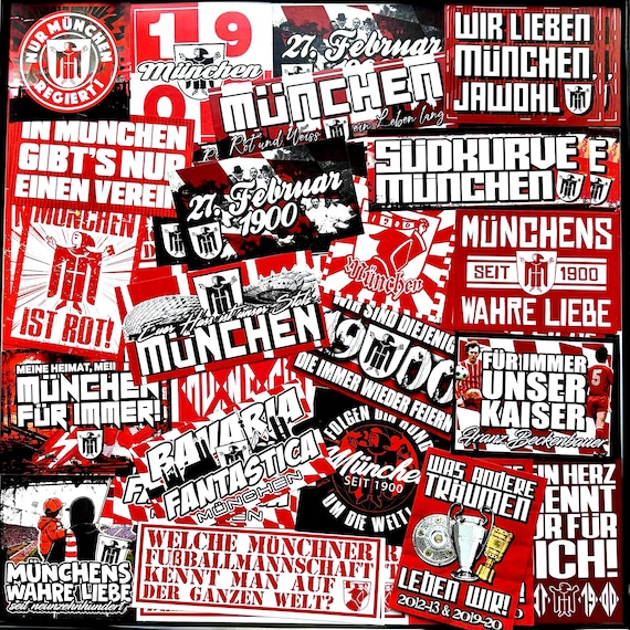 100 x バイエルン ミュンヘン ステッカー inspiriert von FCB