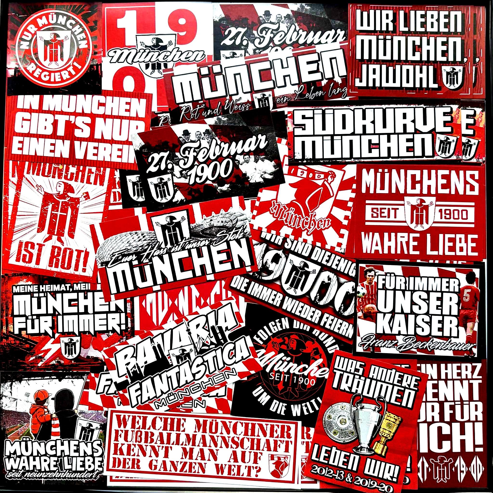 100 x バイエルン ミュンヘン ステッカー inspiriert von FCB