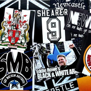 100 x Newcastle United Stickers inspired by Flags Banners Decorations Retro image 2