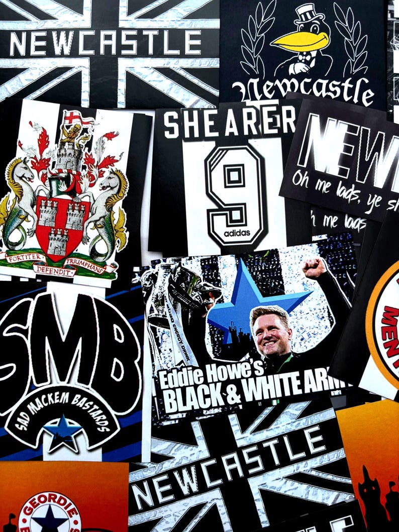 100 x Newcastle United Stickers inspired by Flags Banners Decorations Retro image 2