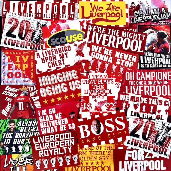100 Autocollants Fans De Liverpool - Style Ultra, Inspirés Des Foulards Et Drapeaux LFC, Pour Décoration Téléphone, Ordinateur, Pubs - 12
