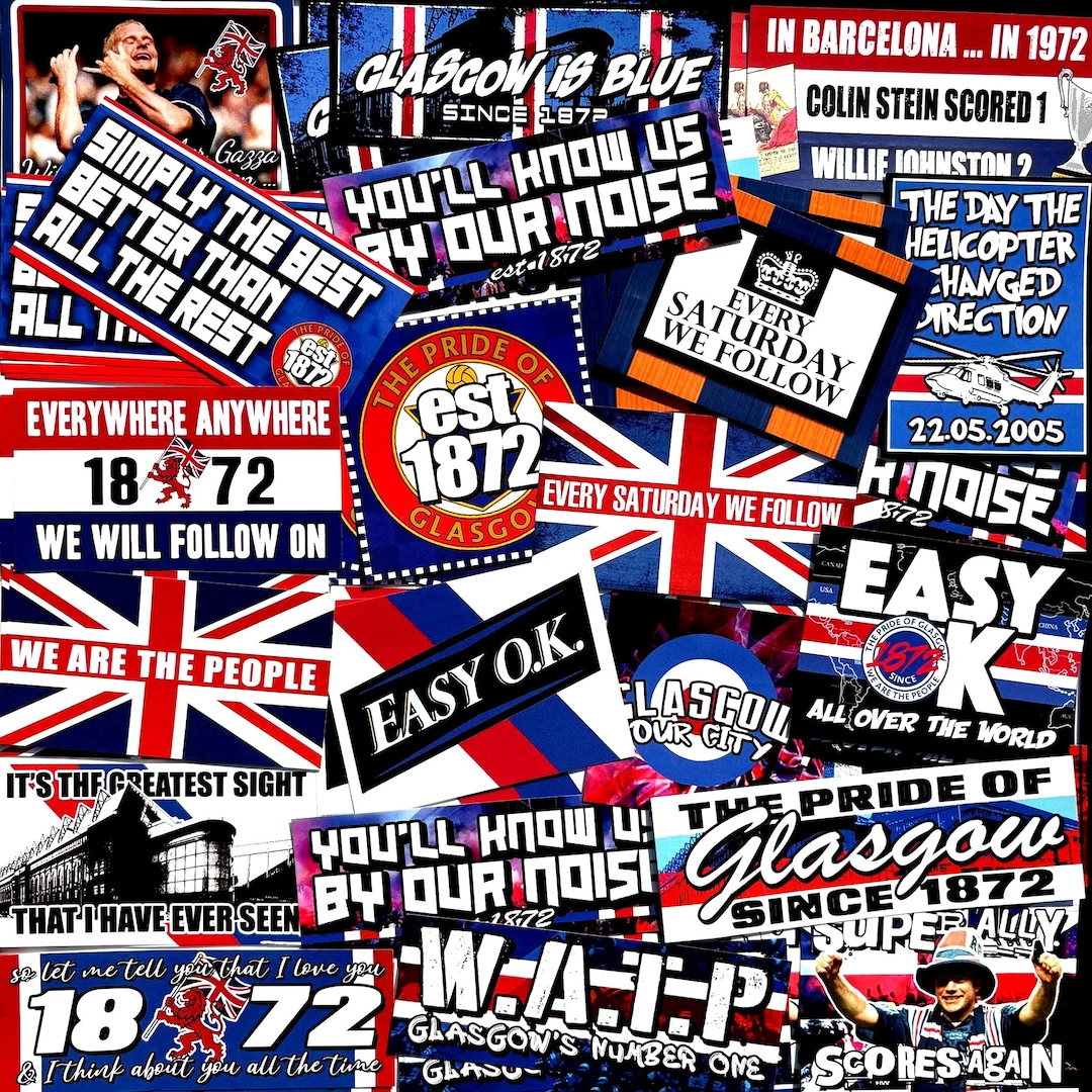 Ub Sticker Rangers 100 X Glasgow Rangers Stickers - Based on Ultras Shirt Adidas Bears ...