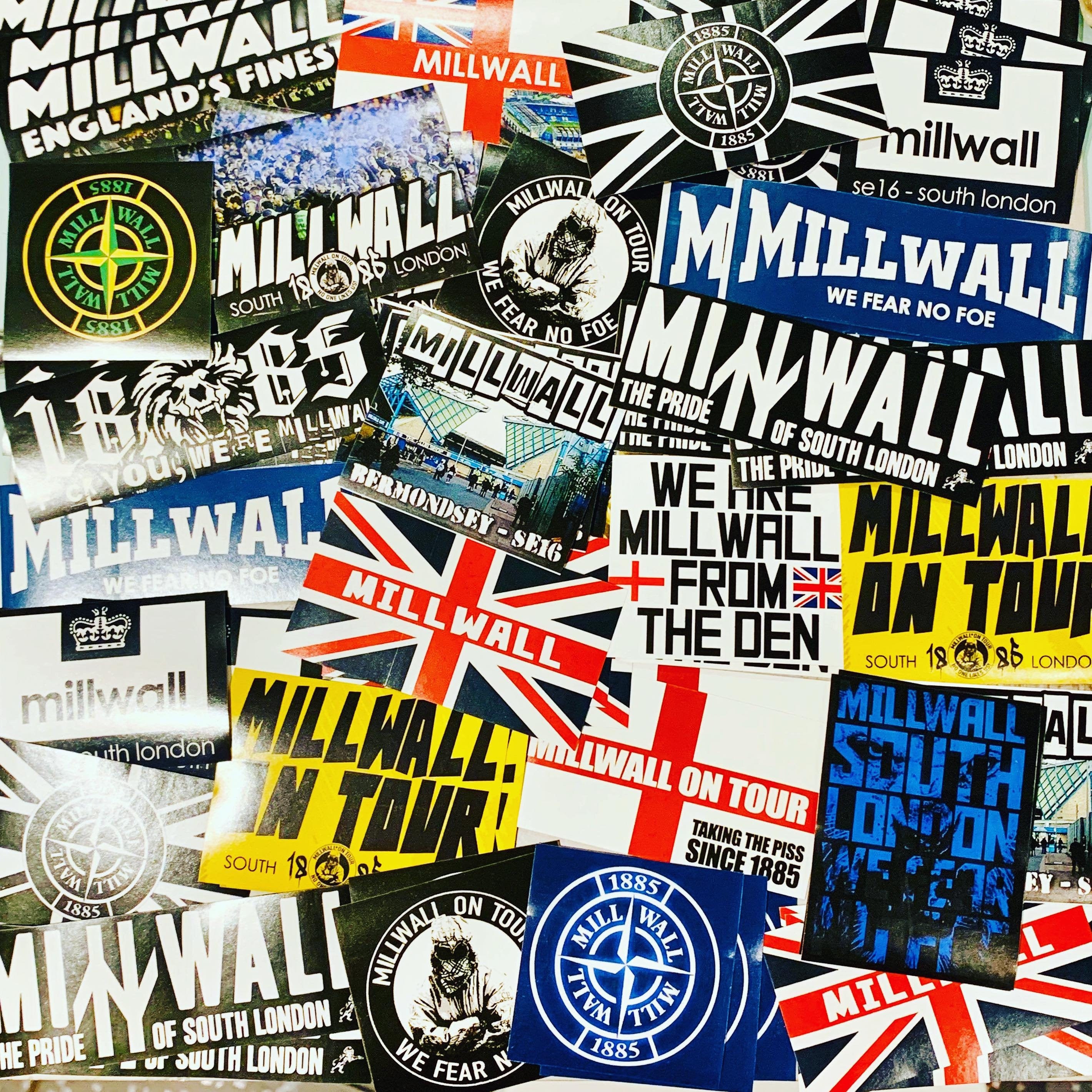 100 X Milwall Stickers Based on Poster Shirt Scarf Pin Badge - Etsy