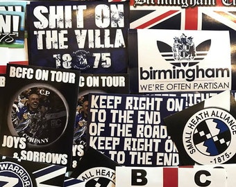 24 X Birmingham City FC Stickers – Zulu Army, Flag, Scarf & Badge Designs
