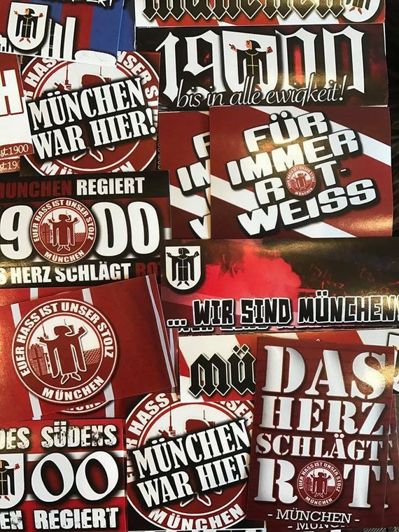 100 X Bayern München Stickers Inspiriert Von FCB Aufkleber Fahne Flagge  Sticker Munich Poster Fahne Ultra Trikot Schal Flagge Decoration -   Sweden