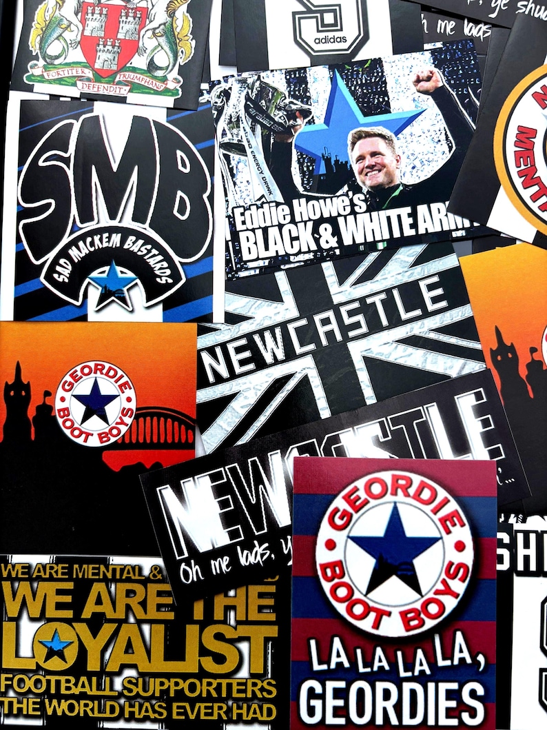 100 x Newcastle United Stickers inspired by Flags Banners Decorations Retro image 4