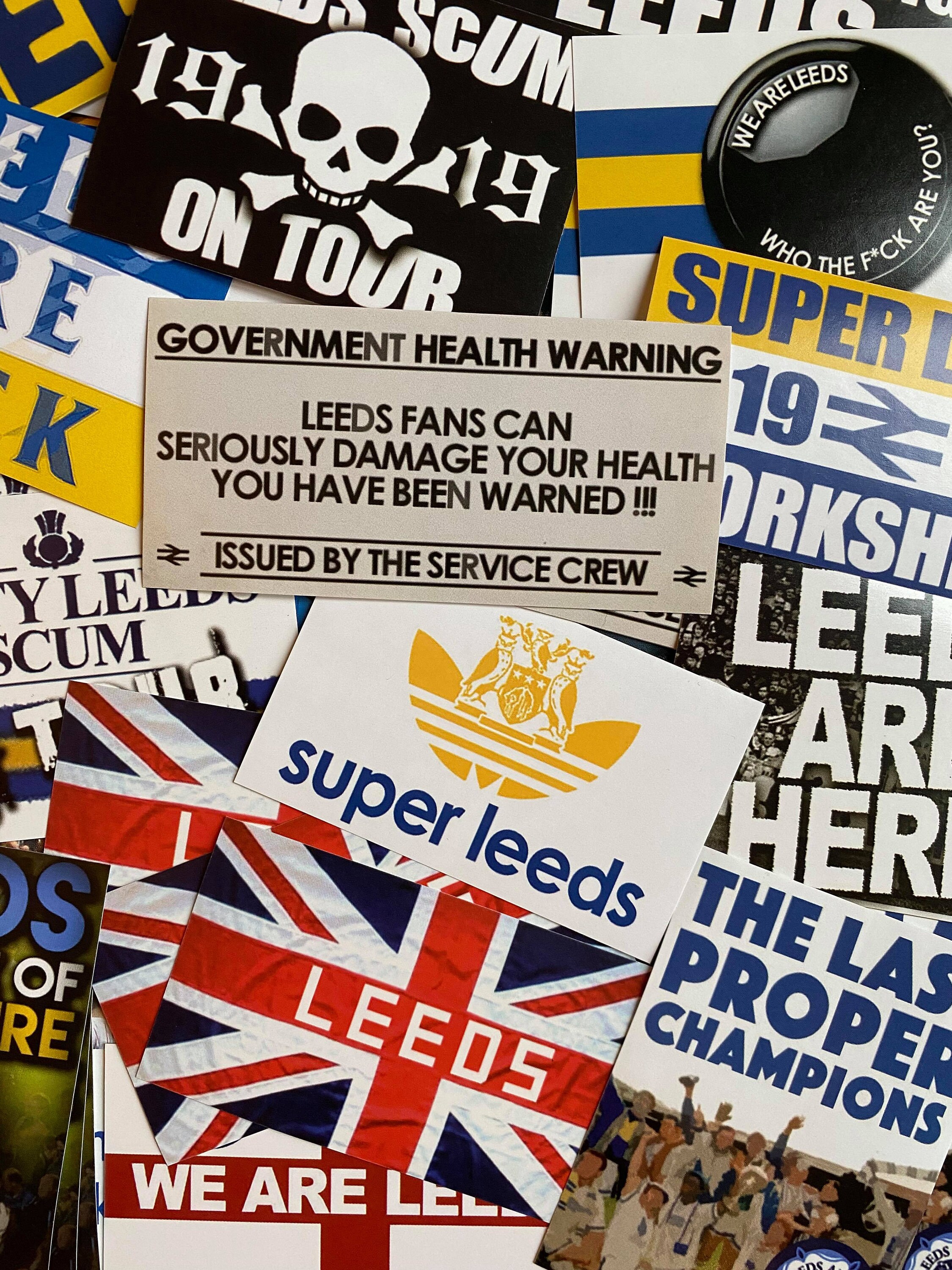 100 X Leeds United Stickers Based on LUFC Poster Shirt Scarf Etsy UK