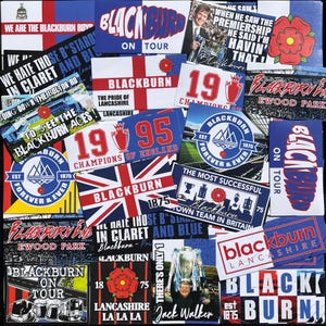 100 x Blackburn Roberts Aufkleber - Basierend auf BRFC 1995 Ewood Park Poster Shirt Schal Pin Badge Programm Flagge Ultras Party Dekorationen