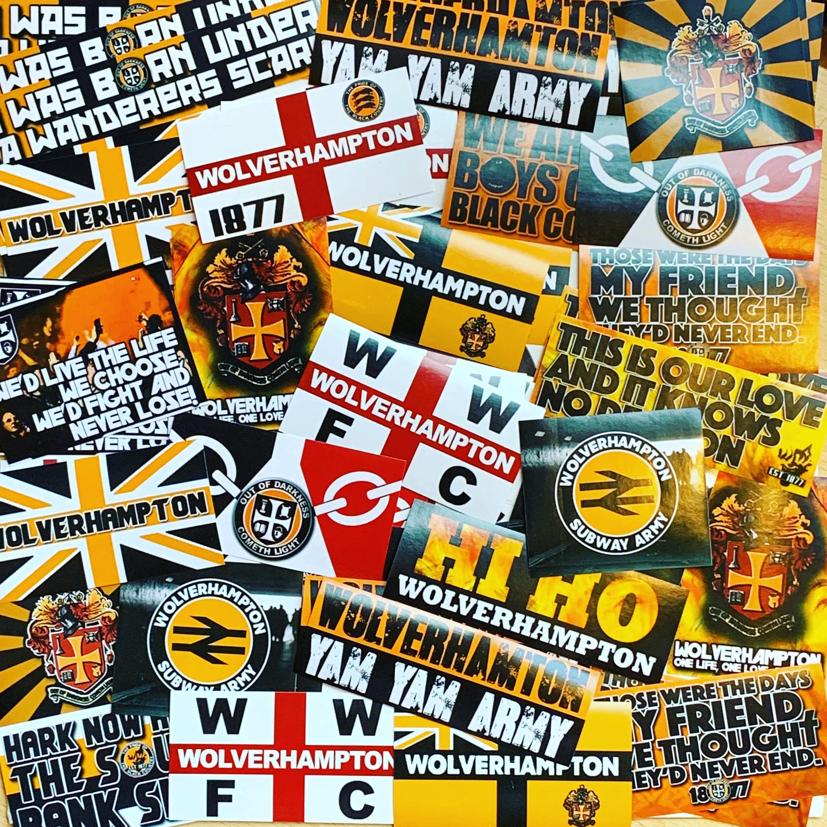 100 x Wolverhampton Wanderers Stickers Based on Wolves Etsy