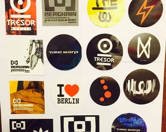 30 x Berlin & Ibiza Club Stickers - Aufkleber - Pegatinas - Adesivi - Berghain Watergate Tresor Time Warp Cocoon Amnesia Hyte Music On