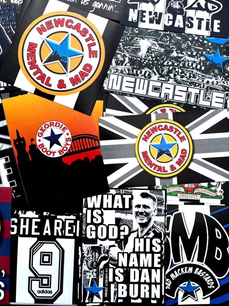 100 x Newcastle United Stickers inspired by Flags Banners Decorations Retro image 3
