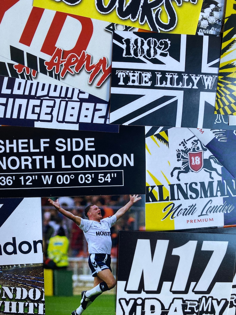 Thfc Stickers 100 X Tottenham Stickers - Based on Spurs Poster Shirt Scarf Pin Badge ...