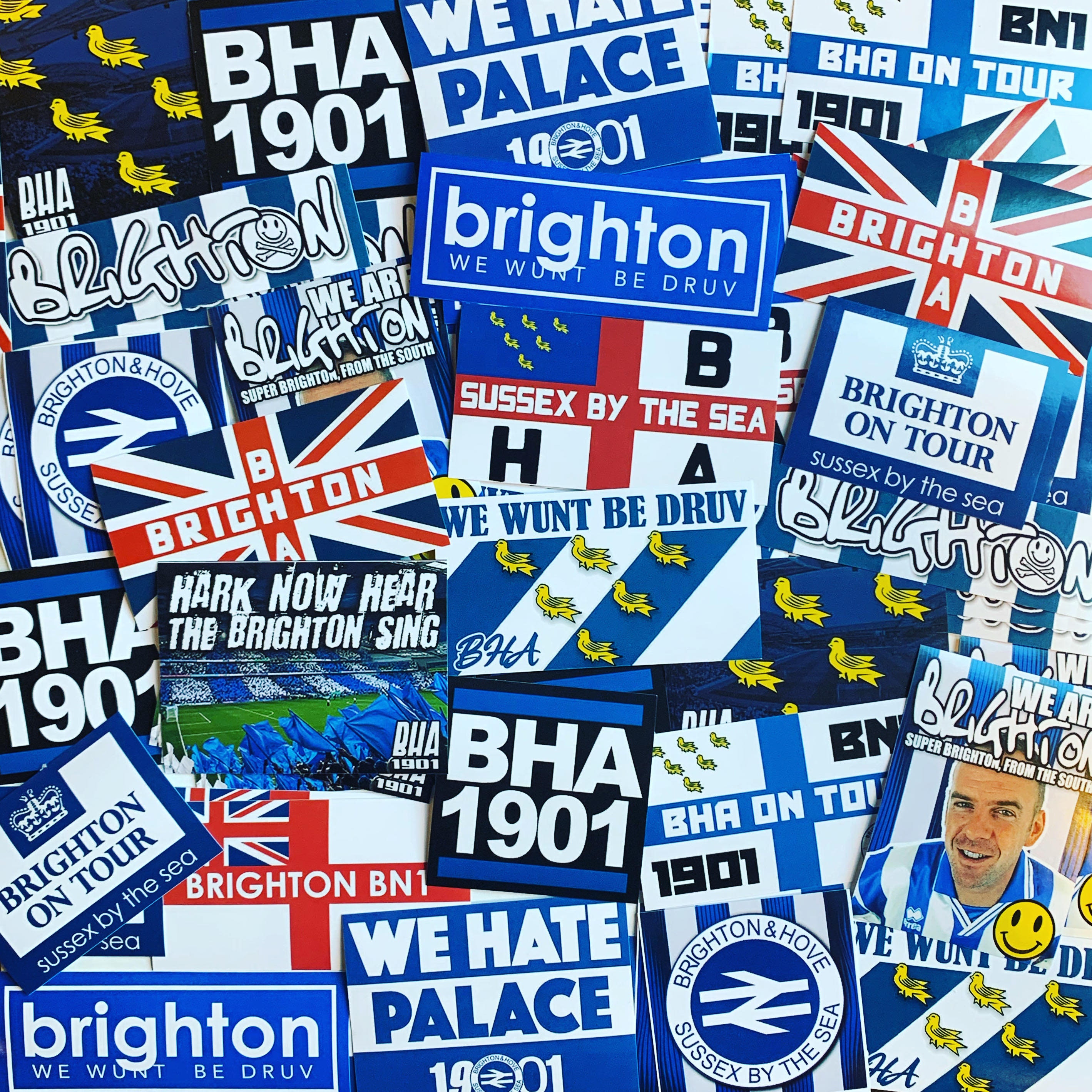 100 X Brighton & Hove Albion Stickers Based on Poster Shirt Etsy UK