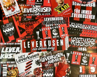 100 x Bayer Leverkusen Stickers -  Inspiriert von Fahne Flagge Poster Ultra Trikot Schal Decoration Aufkleber