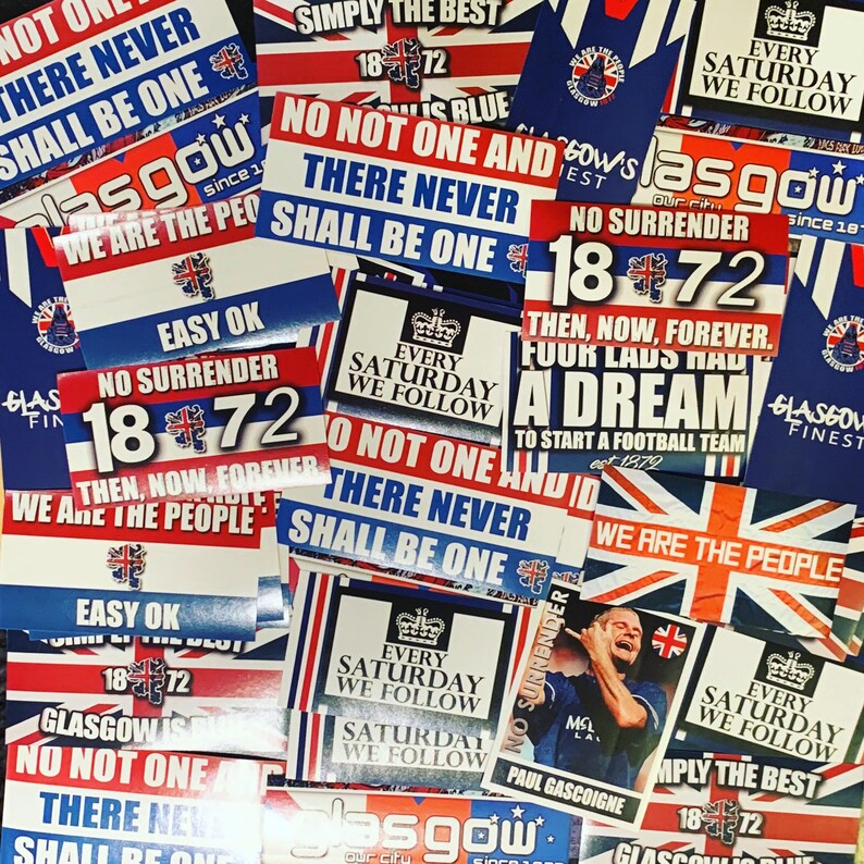 Ub Sticker Rangers 100 x Glasgow Rangers Stickers Based on Ultras Shirt Stone | Etsy