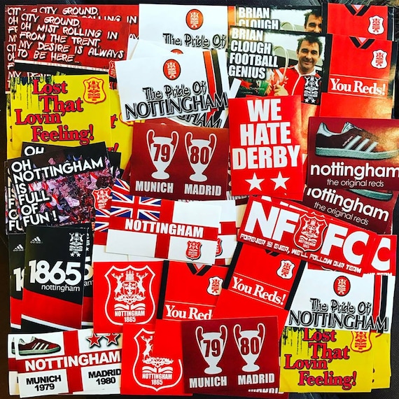 100 X Nottingham Forest Stickers Based On Poster Shirt Scarf Etsy