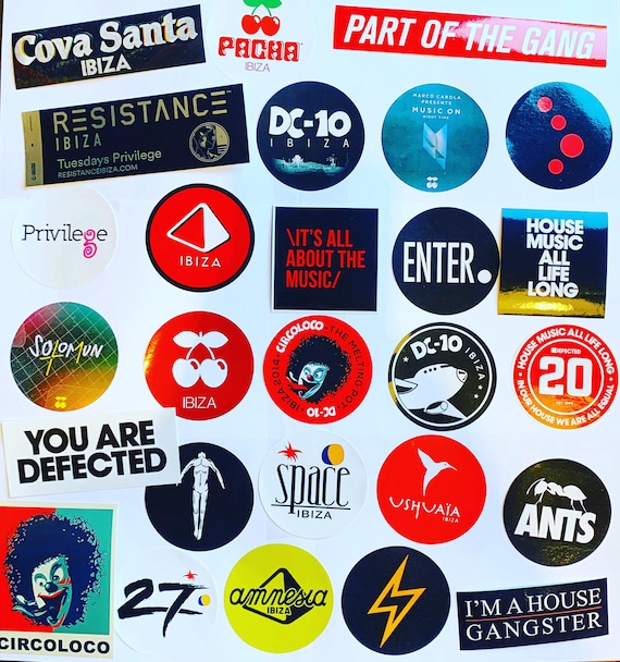 69 X Ibiza Club Stickers - Aufkleber - Pegatinas - Adesivi - Hi