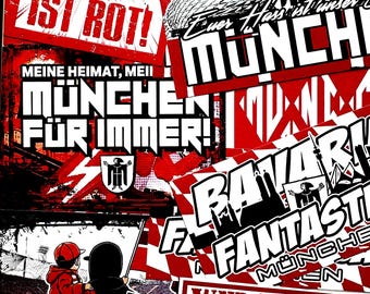100 x バイエルン ミュンヘン ステッカー inspiriert von FCB