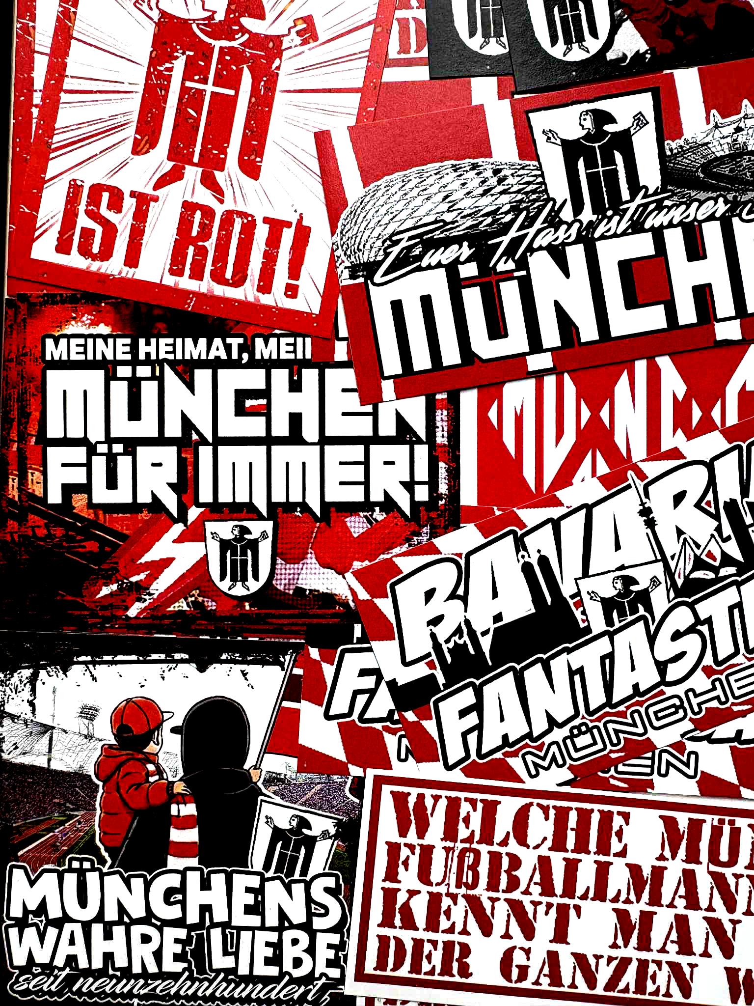 100 x バイエルン ミュンヘン ステッカー inspiriert von FCB