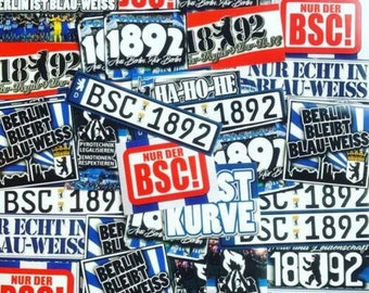 100 x Berlin-Aufkleber, inspiriert von Hertha BSC, Aufkleber, Fahne, Flagge, Poster, Ultra-Trikot, Schal, Flagge, Dekoration