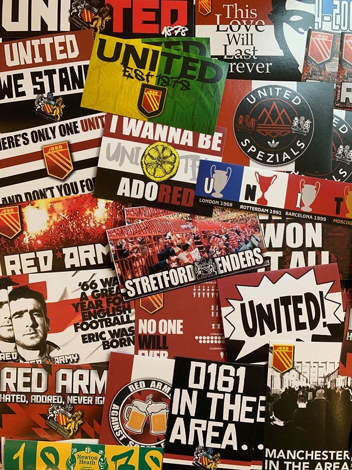 100 X Man United Stickers Based on Programme Badge Poster Etsy