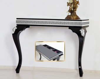 Mesa de Entrada, Mesa Consola, Mesa de Recibidor, Mesa Consola Estrecha, Recibidor, Mesa Consola con Almacenaje, Mesa Consola de Lujo, Ferro A4-3