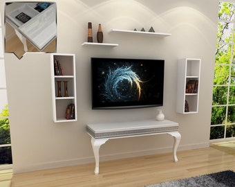 Tv console modern,Wall Mounted TV Stand, Hidden Storage Tv Stand,TV Stand,Living Room Tv Stand, , Wall TV Unit, Tv Furniture, Lucca A3-4