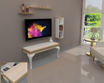 Hidden Storage Tv Stand,Wall TV Stand,Living Room Tv Stand, Tv Console, Industrial Tv Cabinet, Wall TV Unit, Tv Furniture, Lucca A1-3