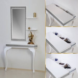 Entryway Table, Hallway Table, Console Table, Narrow Console Table, Rustic Table, Radiator Shelf, Console Table Narrow, Hallway, Ferro A3-1