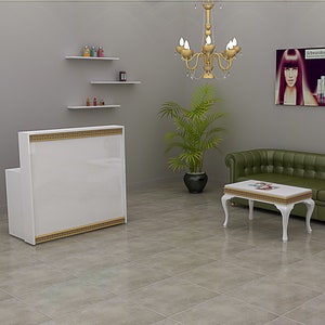 Reception Desk Vanni A1-2, Salon Reception, Hairdresser Reception Desk, Salon Reception Desk, Custom Reception Desk, Classic Reception Desk